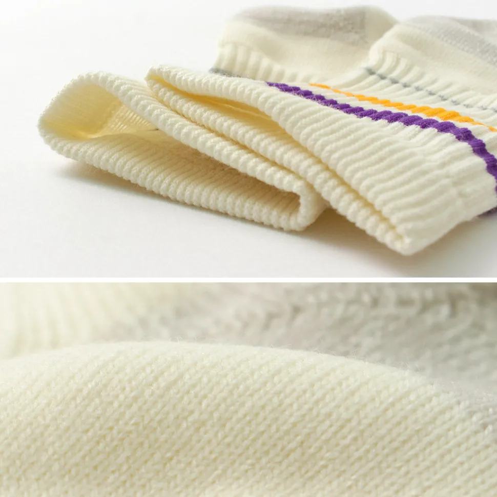 ROTOTO / All Rounder 2 Stripe Merino Crew Socks