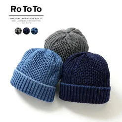 ROTOTO / Aran Cable Indigo Wax Cap