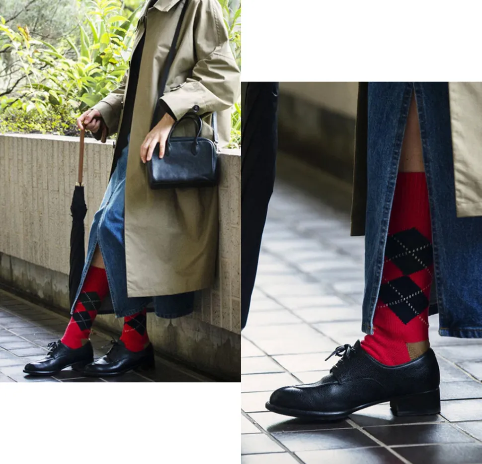 ROTOTO / Argyle Crew Socks