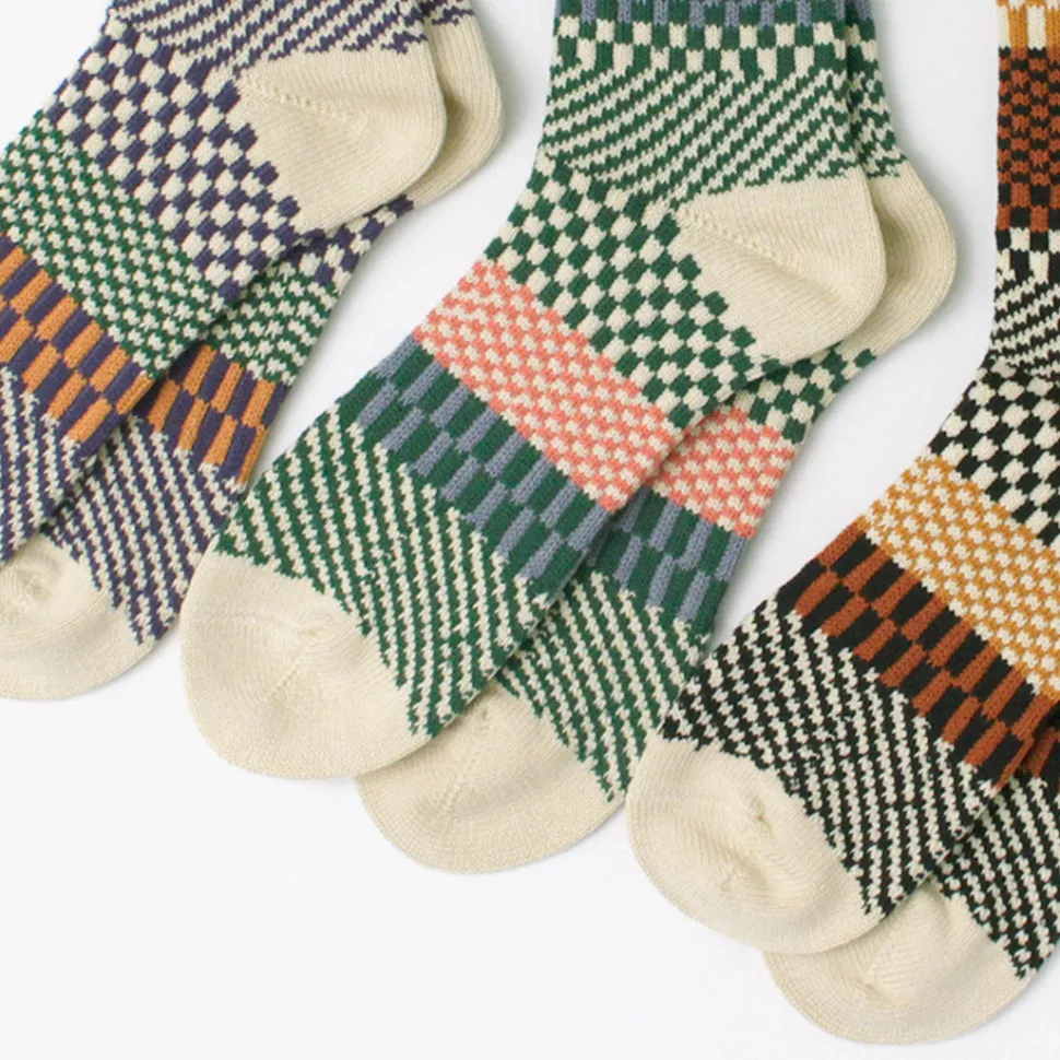 ROTOTO / Check & Step Socks R1549