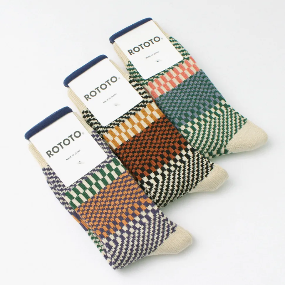 ROTOTO / Check & Step Socks R1549