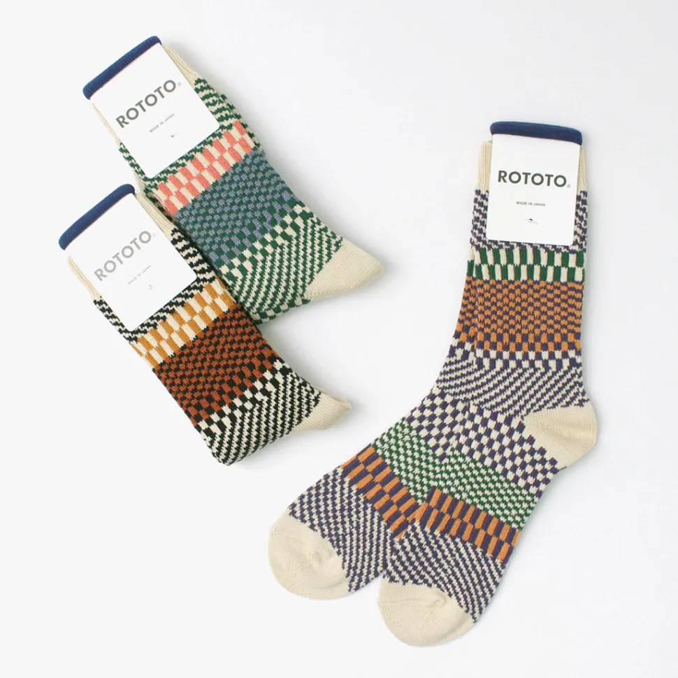 ROTOTO / Check & Step Socks R1549