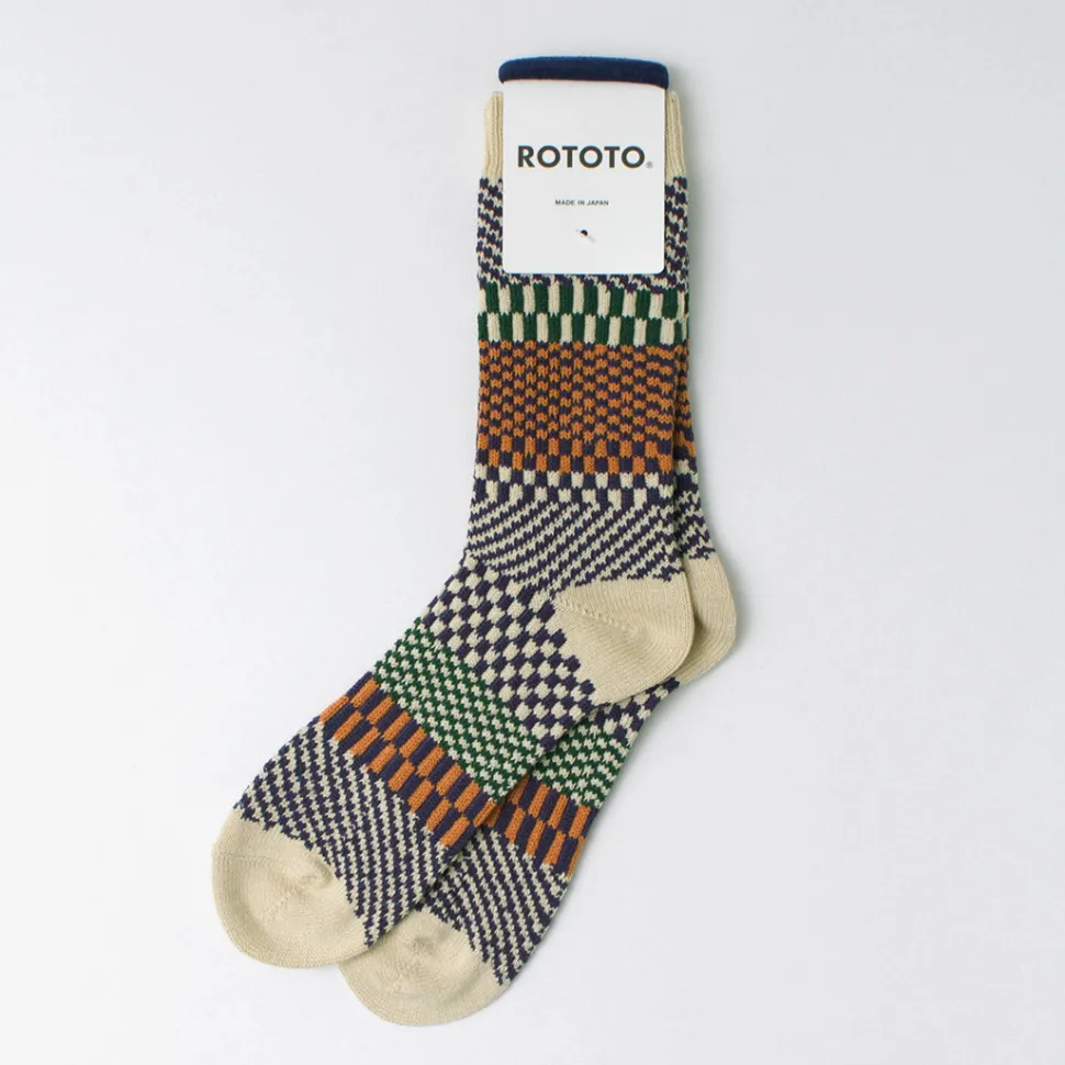 ROTOTO / Check & Step Socks R1549