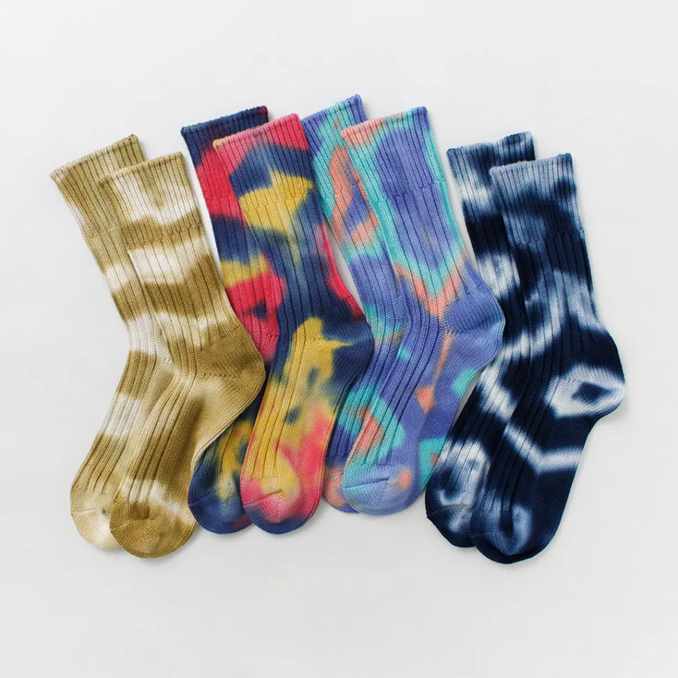 ROTOTO / Chunky rib crew socks Tie-dye