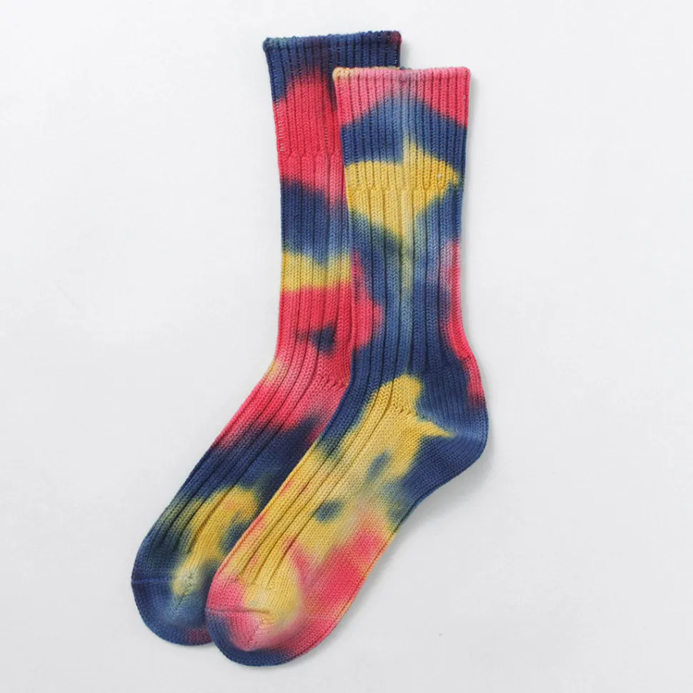 ROTOTO / Chunky rib crew socks Tie-dye