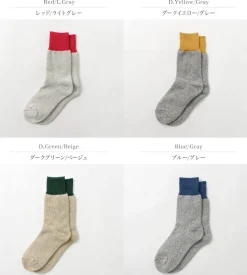 ROTOTO / Double Face Crew Socks Silk & Cotton