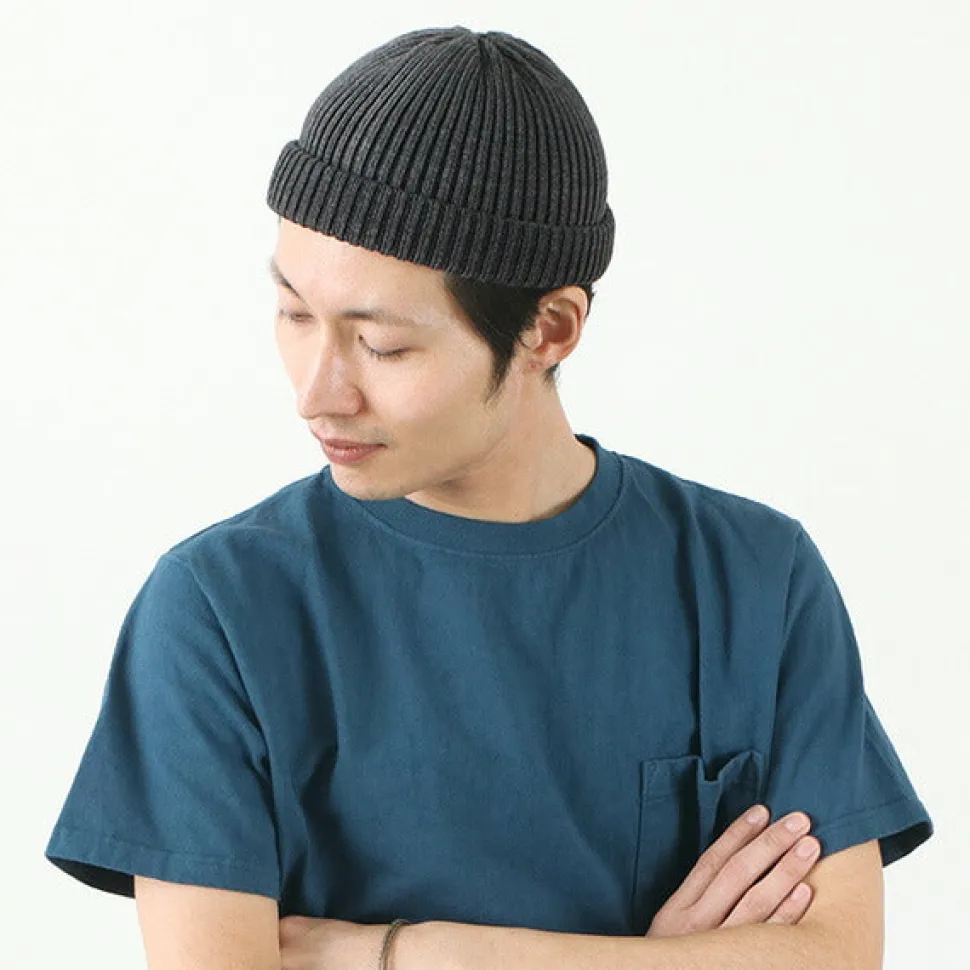 ROTOTO / Indigo Cotton Roll Up Beanie