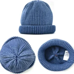 ROTOTO / Indigo Cotton Roll Up Beanie