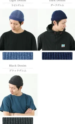 ROTOTO / Indigo Cotton Roll Up Beanie