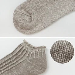 ROTOTO / Linen Cotton Rib Socks Short