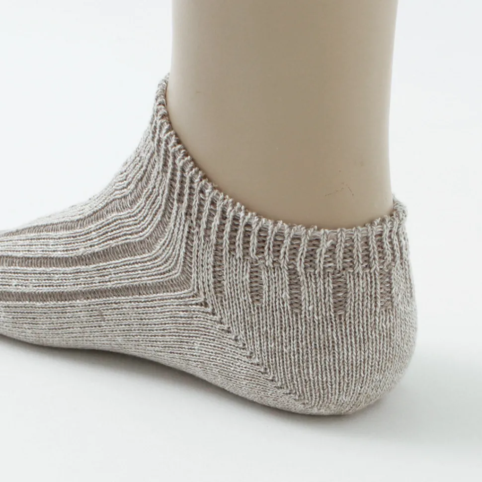 ROTOTO / Linen Cotton Rib Socks Short