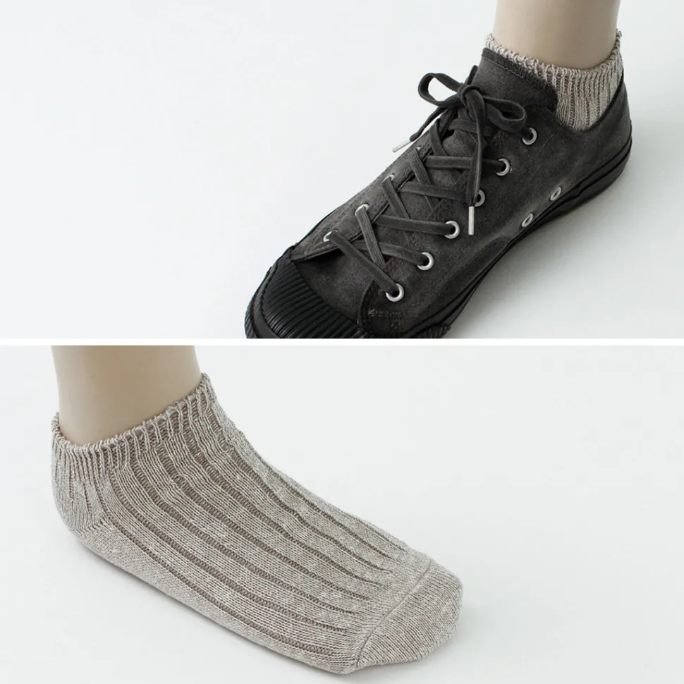 ROTOTO / Linen Cotton Rib Socks Short