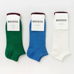 ROTOTO / Linen Cotton Rib Socks Short