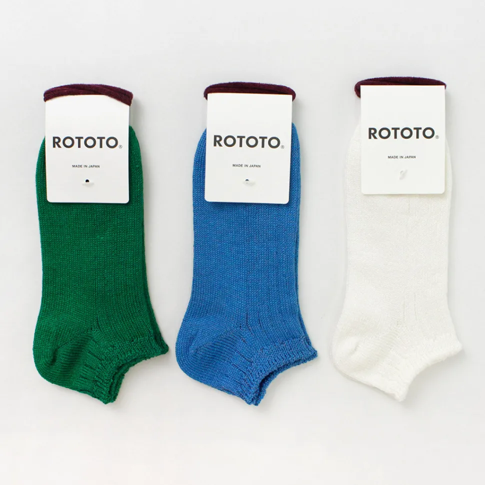ROTOTO / Linen Cotton Rib Socks Short