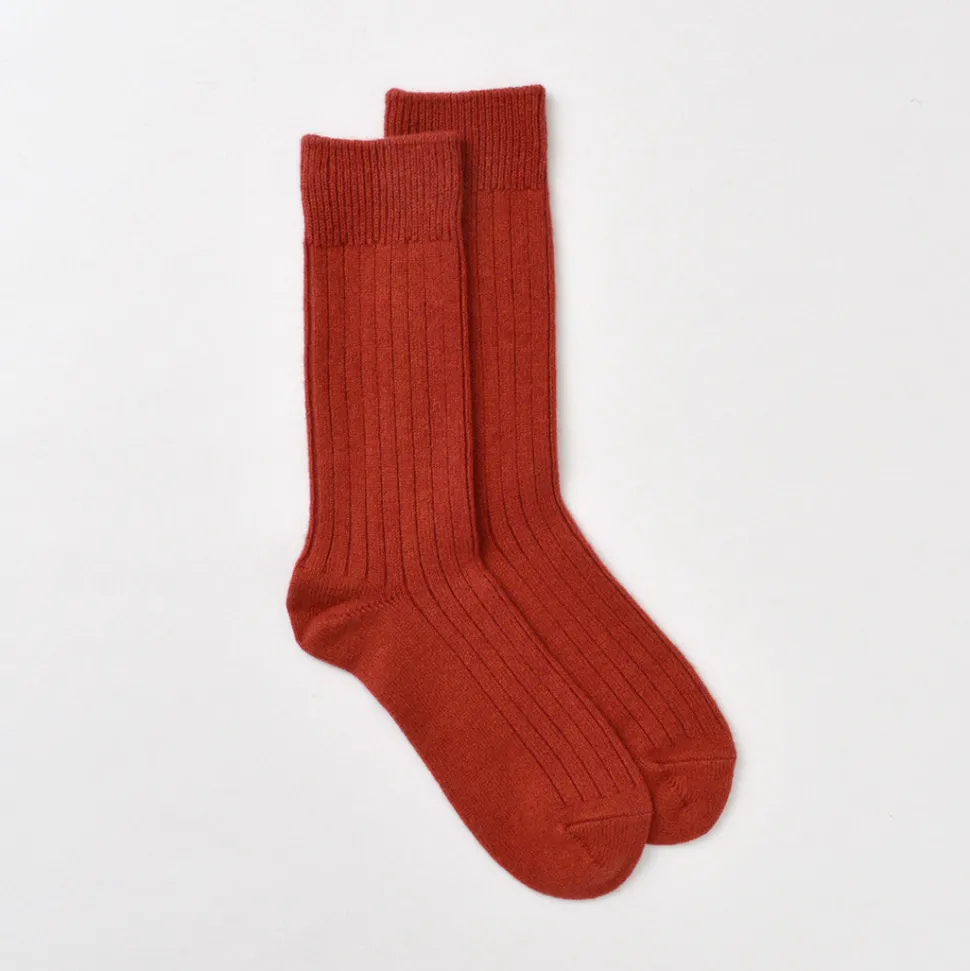 ROTOTO / R1327 Cotton wool ribbed crew socks