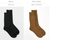 ROTOTO / R1327 Cotton wool ribbed crew socks