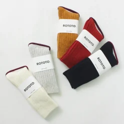 ROTOTO / R1327 Cotton wool ribbed crew socks