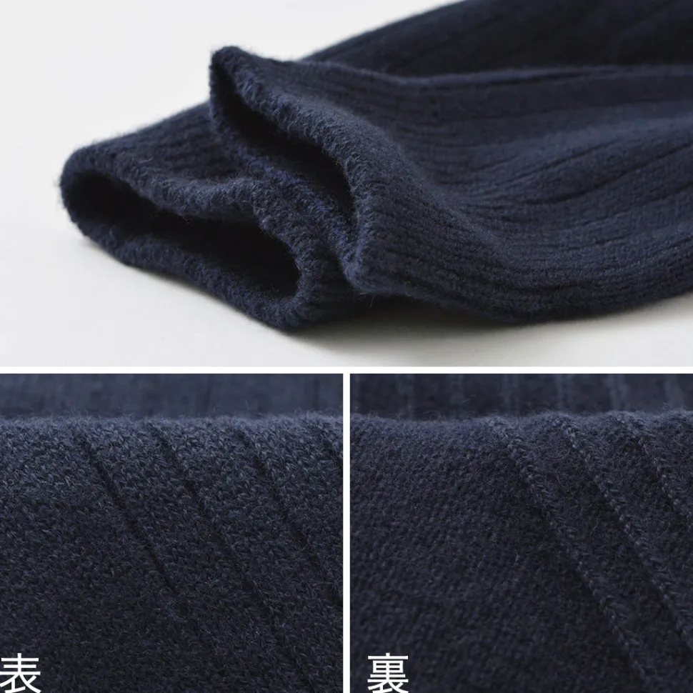 ROTOTO / R1327 Cotton wool ribbed crew socks