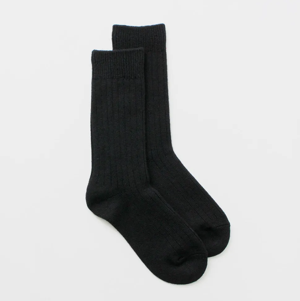 ROTOTO / R1327 Cotton wool ribbed crew socks