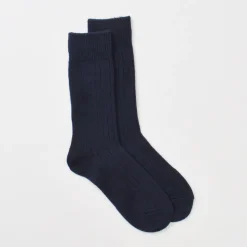 ROTOTO / R1327 Cotton wool ribbed crew socks