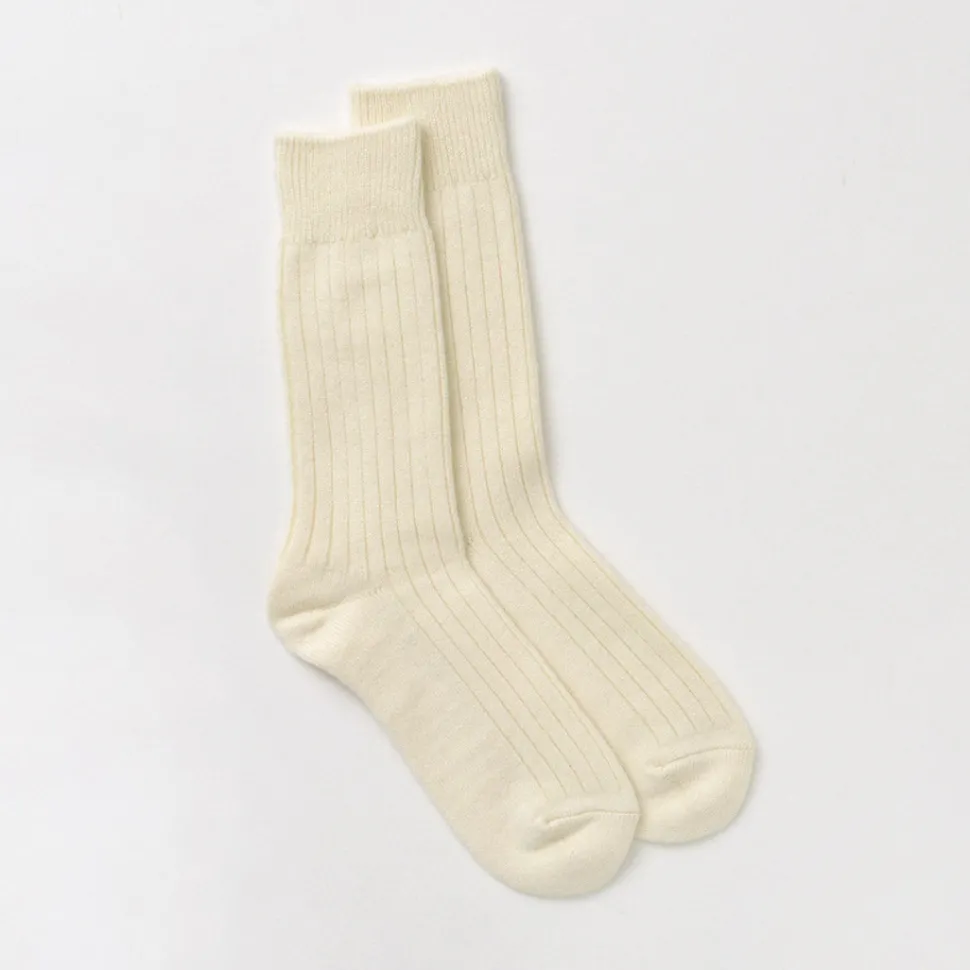 ROTOTO / R1327 Cotton wool ribbed crew socks