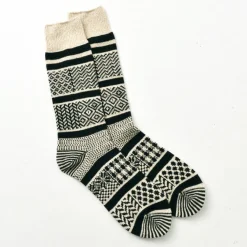 ROTOTO / R1337 Multi jacquard crew socks