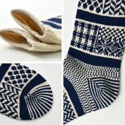 ROTOTO / R1337 Multi jacquard crew socks