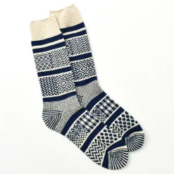 ROTOTO / R1337 Multi jacquard crew socks