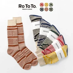 ROTOTO / R1337 Multi jacquard crew socks