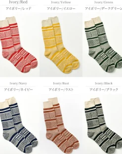 ROTOTO / R1337 Multi jacquard crew socks