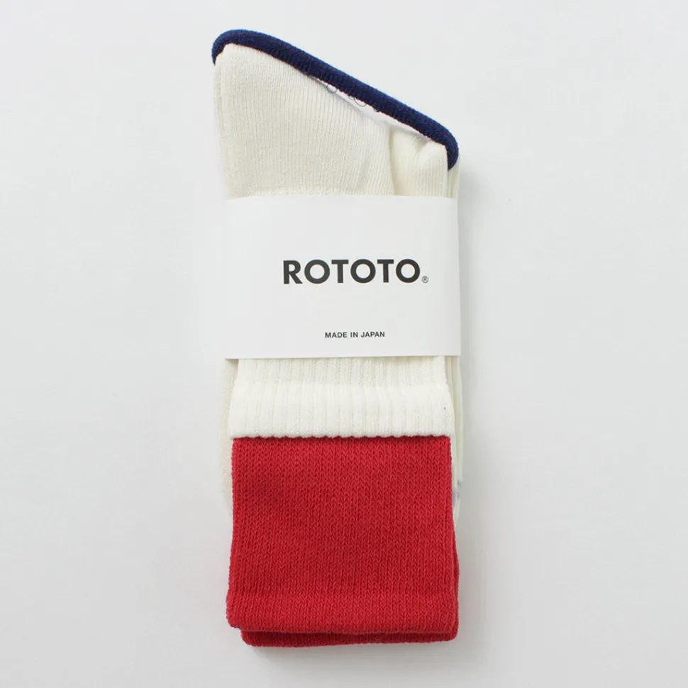 ROTOTO / R1421 Organic cotton double layer crew socks