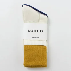 ROTOTO / R1421 Organic cotton double layer crew socks