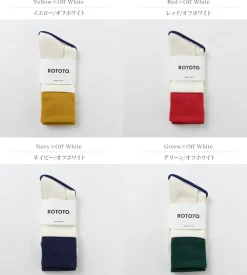ROTOTO / R1421 Organic cotton double layer crew socks