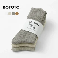 ROTOTO / R1427 Organic Daily 3 Pack Ribbed Crew Socks