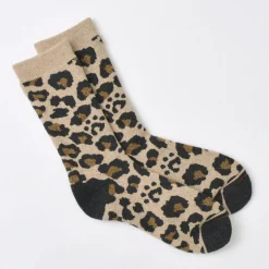 ROTOTO / R1340 Pile leopard crew sock