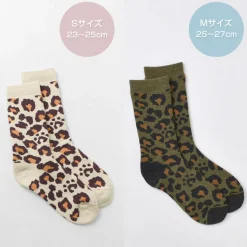 ROTOTO / R1340 Pile leopard crew sock