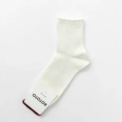 ROTOTO / R1462 Short linen cotton ribbed socks