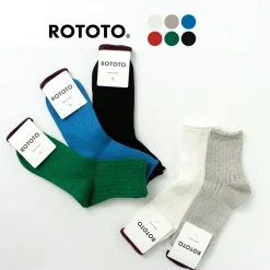 ROTOTO / R1462 Short linen cotton ribbed socks