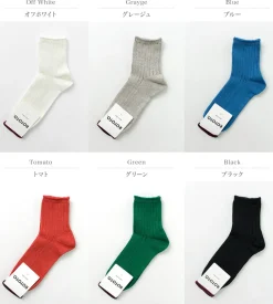 ROTOTO / R1462 Short linen cotton ribbed socks