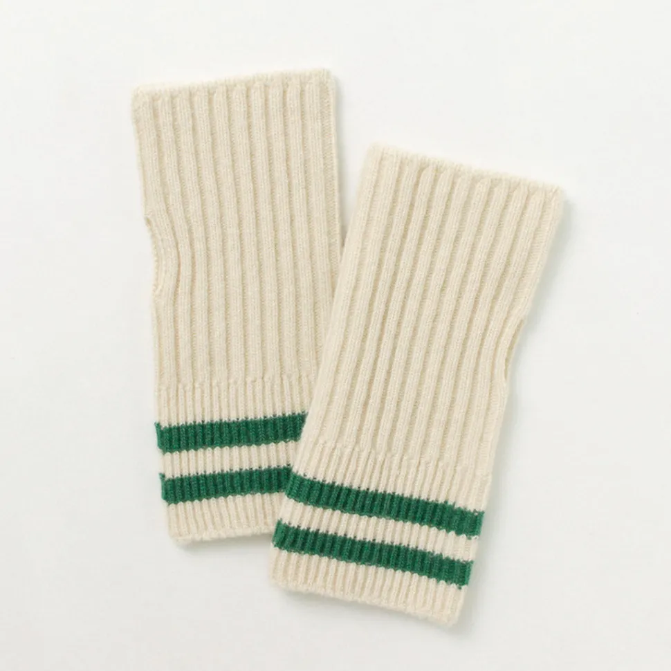 ROTOTO / Striped Seamless Hand Warmer Merino Lamb Wool