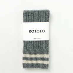 ROTOTO / Striped Seamless Hand Warmer Merino Lamb Wool