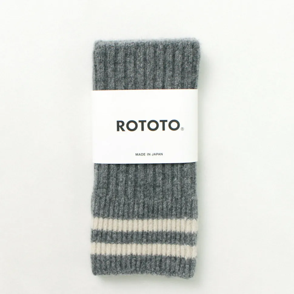 ROTOTO / Striped Seamless Hand Warmer Merino Lamb Wool