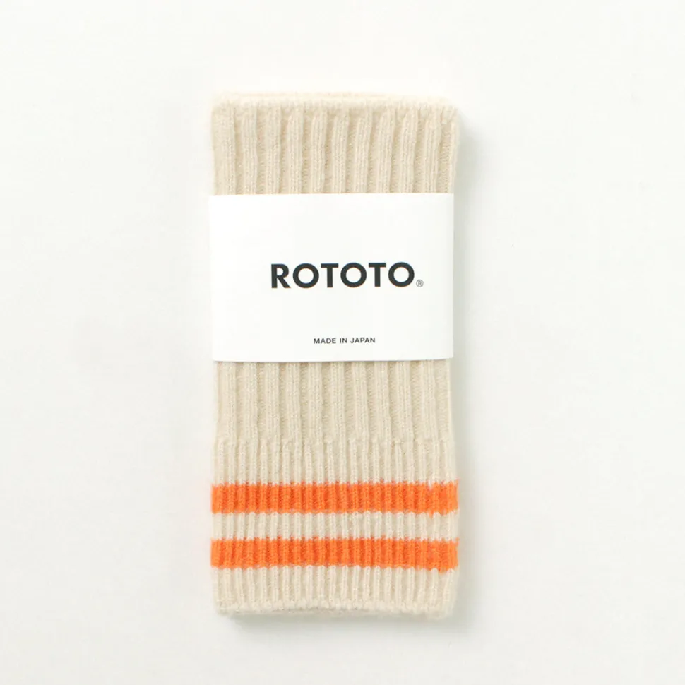 ROTOTO / Striped Seamless Hand Warmer Merino Lamb Wool