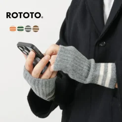 ROTOTO / Striped Seamless Hand Warmer Merino Lamb Wool