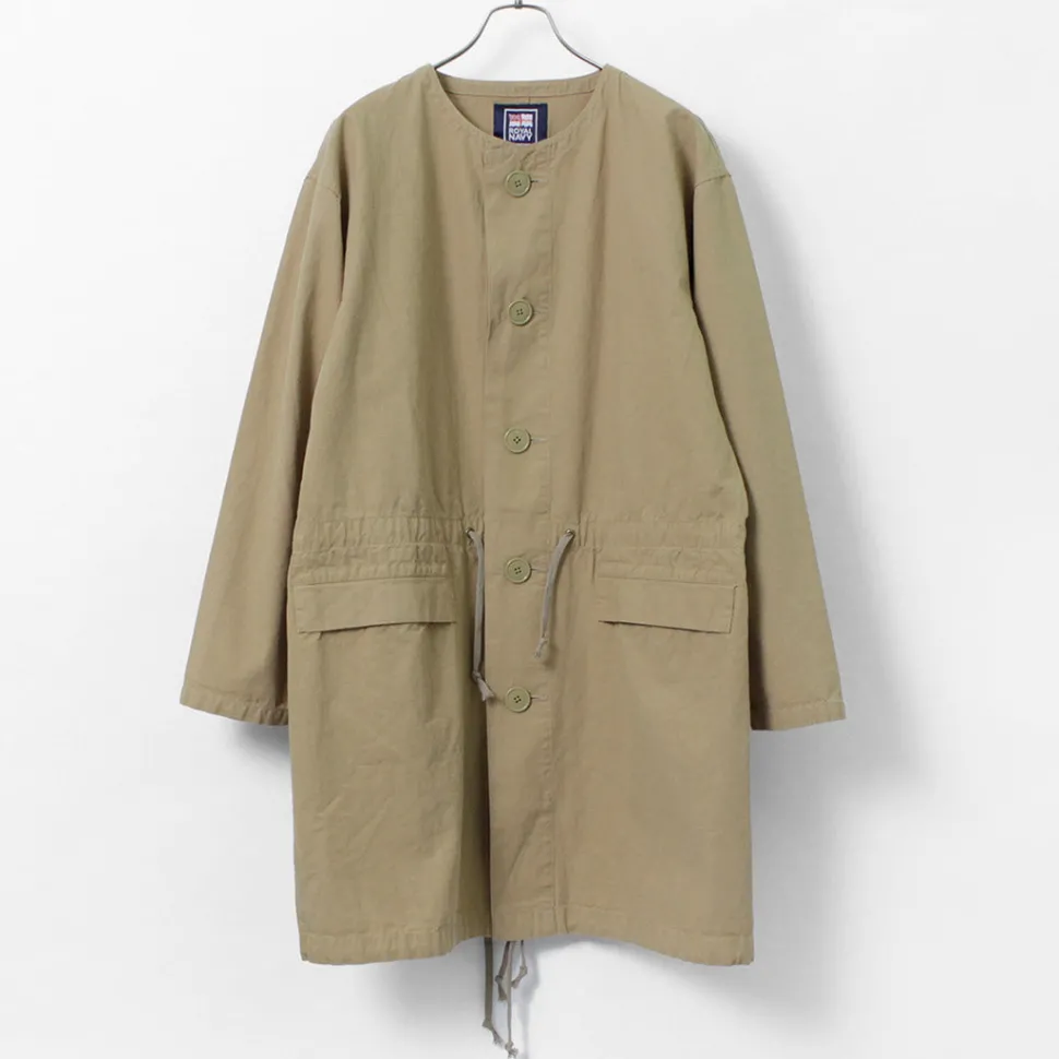 ROYAL NAVY / Snow camo collarless overcoat