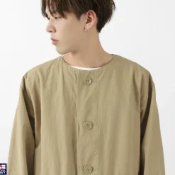 ROYAL NAVY / Snow camo collarless overcoat