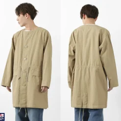 ROYAL NAVY / Snow camo collarless overcoat