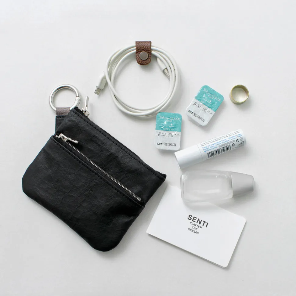 SENTI / Dyneema Leather Double Zipper Pouch