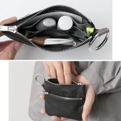 SENTI / Dyneema Leather Double Zipper Pouch