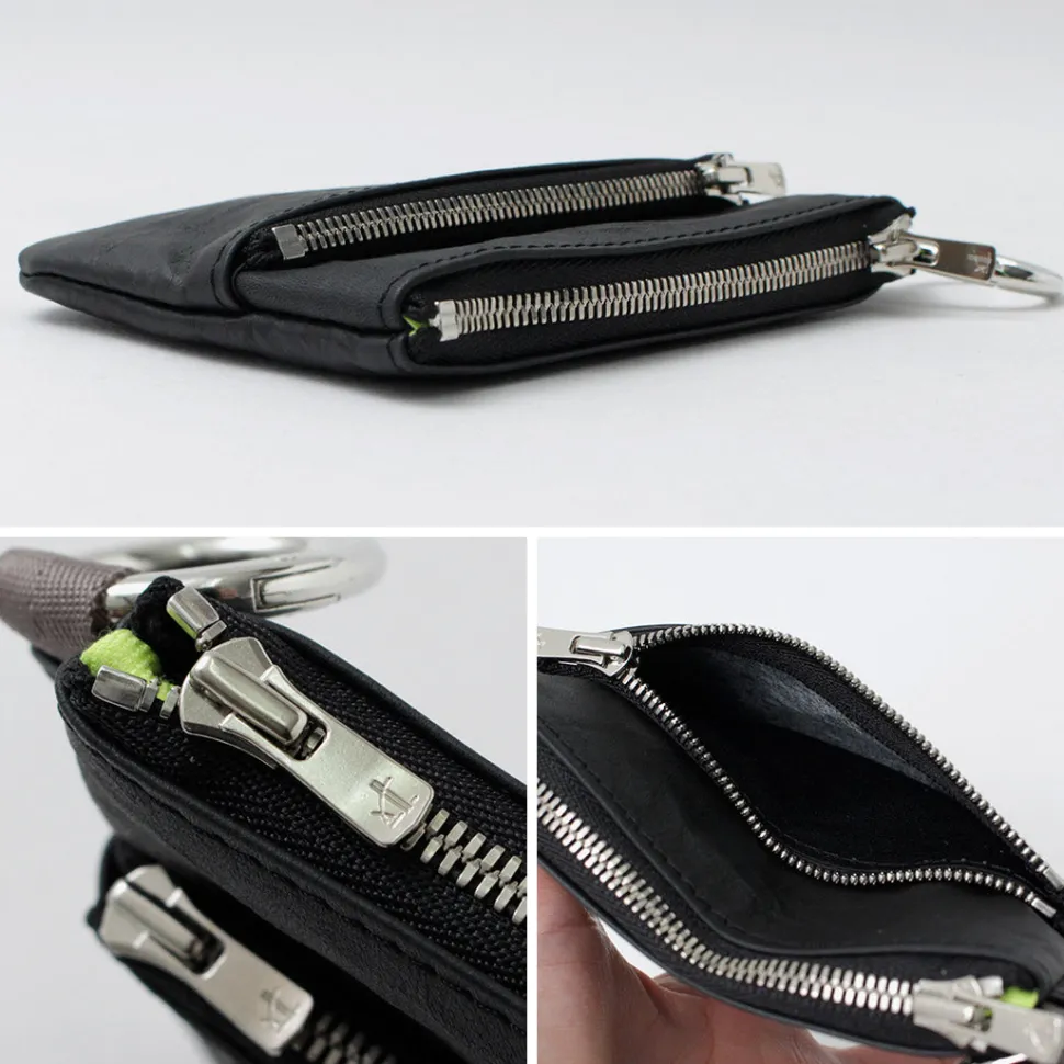 SENTI / Dyneema Leather Double Zipper Pouch